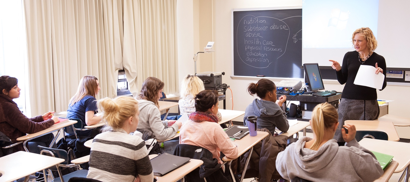 Students and faculty member in a classroom